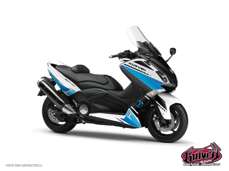 Kit graphique Maxiscooter Cooper Yamaha TMAX 530 Blanc Bleu | Yamaha | Kutvek