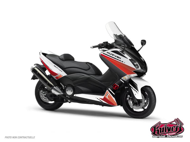 kit graphique maxi-scooter yamaha tmax 530 cooper blanc-rouge | Yamaha | Kutvek