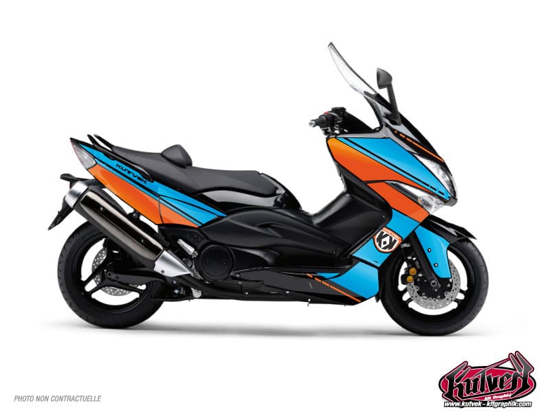 Kit graphique Maxiscooter Cooper Yamaha TMAX 530 Bleu Orange | Yamaha | Kutvek
