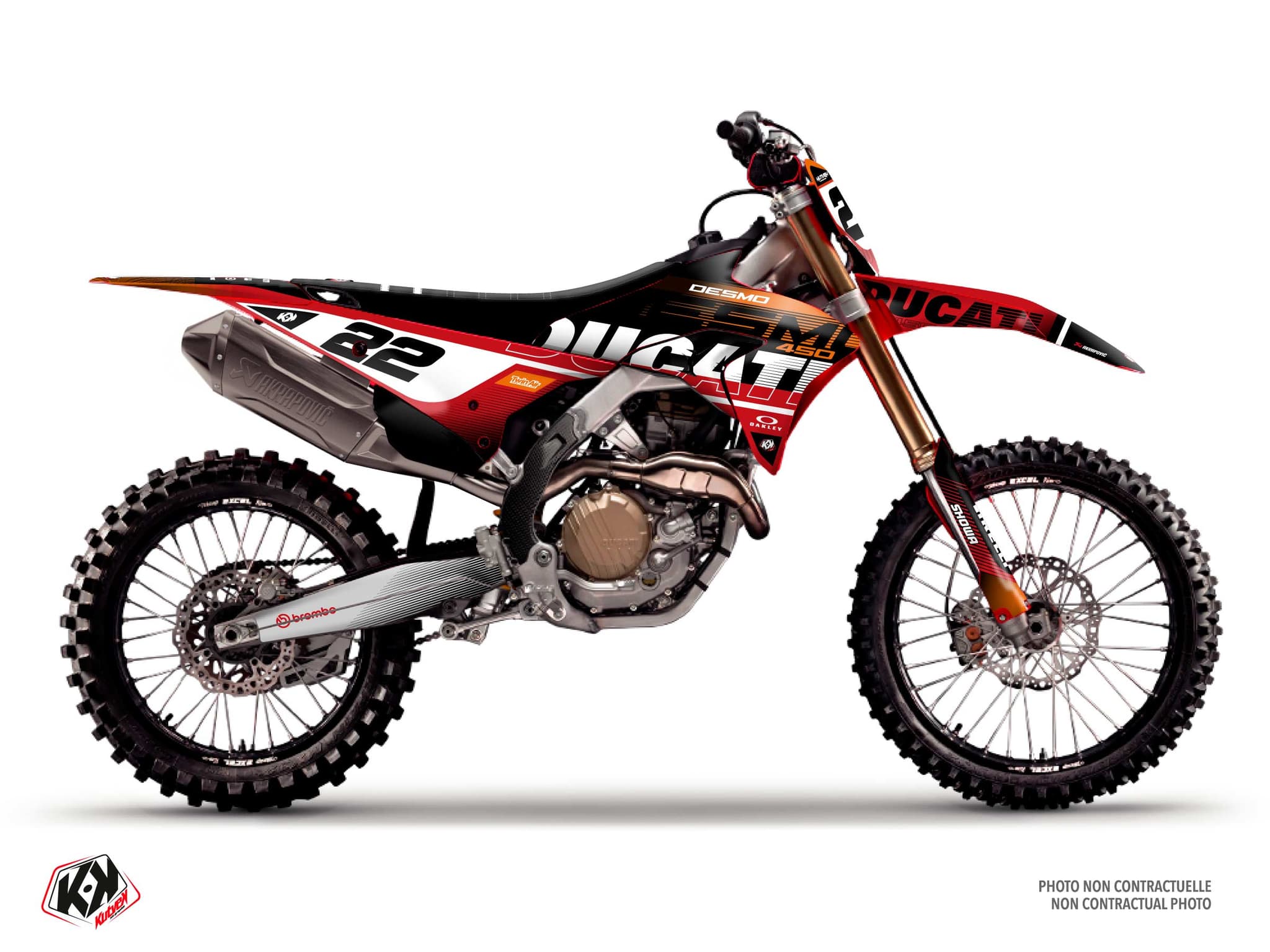 Graphic Kit Dardo Orange Dirt Bike Ducati Desmo 450 MX
