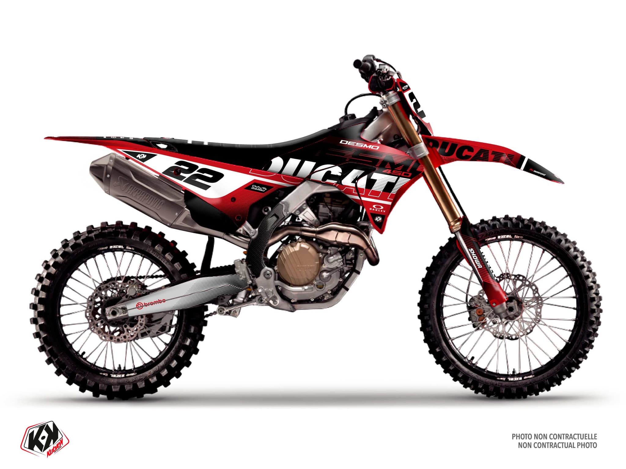 Graphic Kit Dardo Red Dirt Bike Ducati Desmo 450 MX