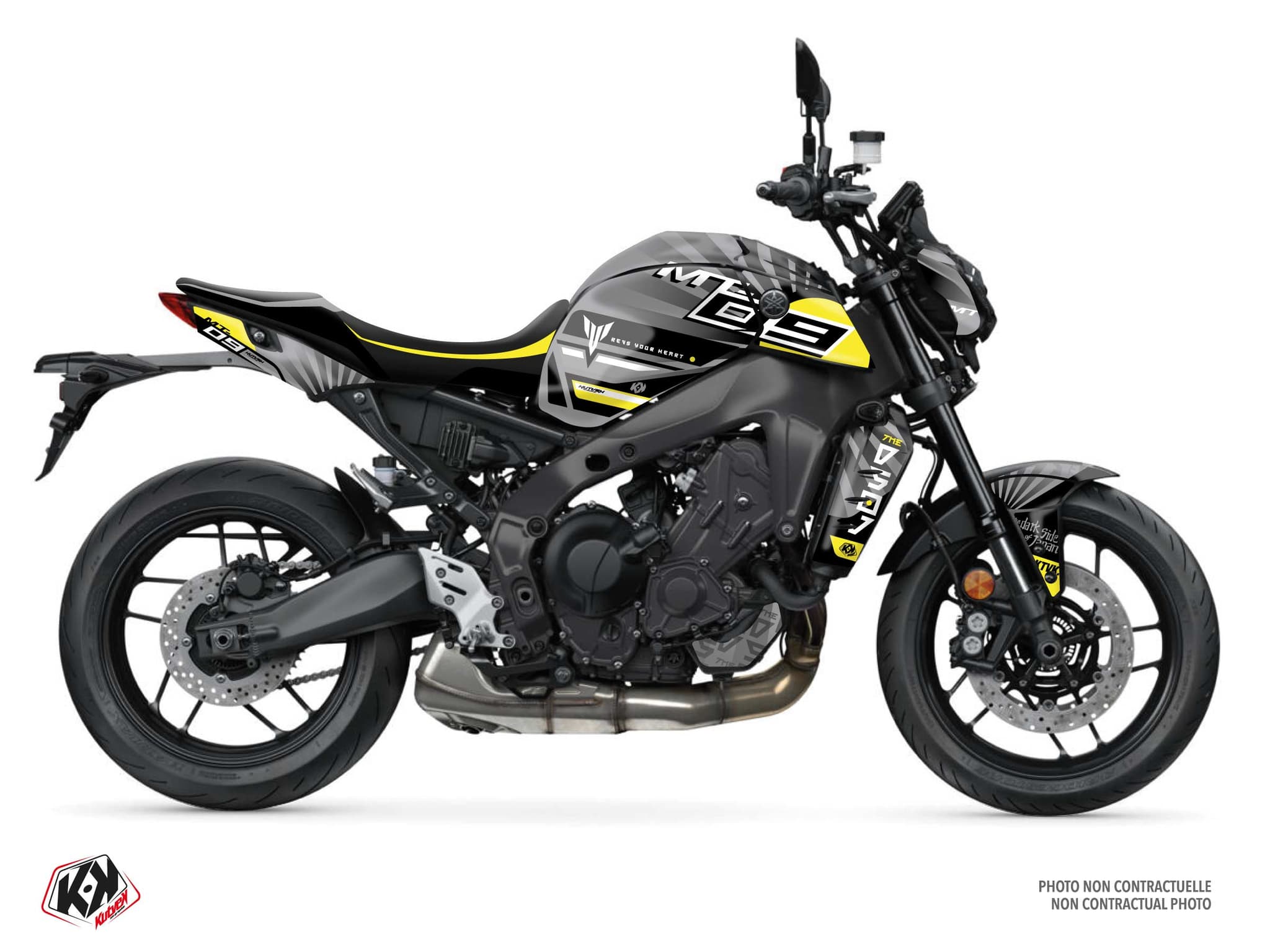 kit graphique moto yamaha mt 09 darkside jaune