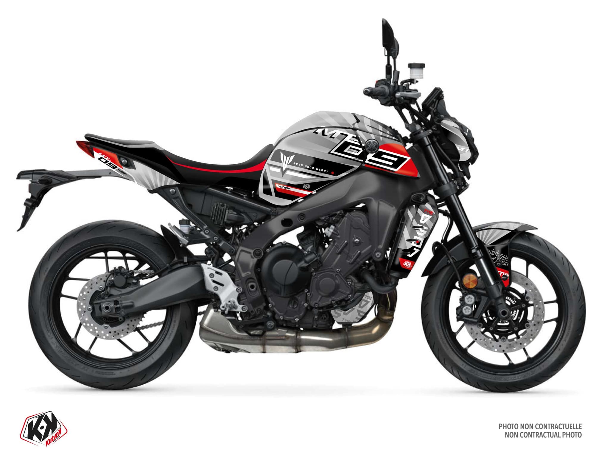 kit graphique moto yamaha mt 09 darkside rouge