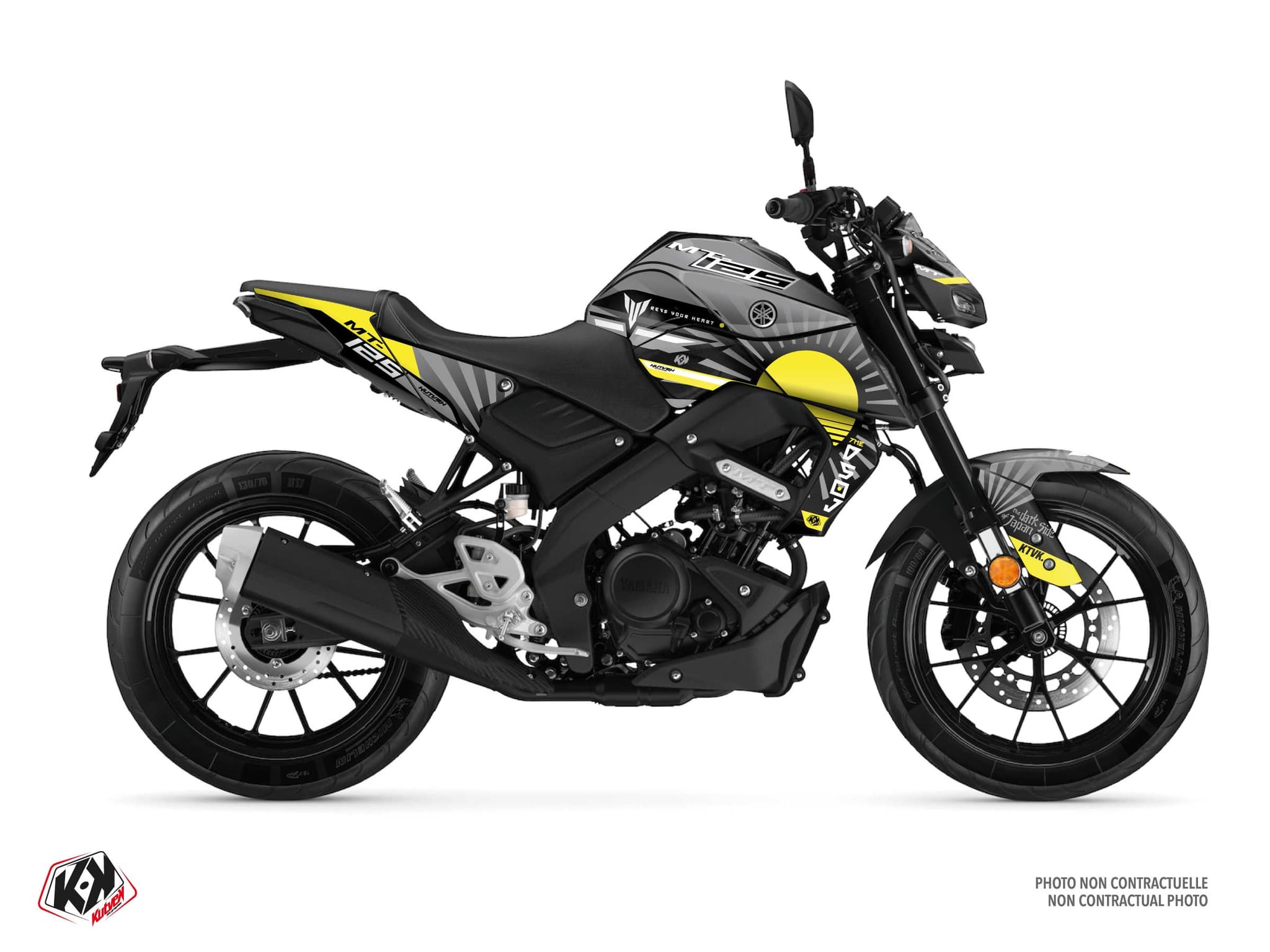 kit graphique moto yamaha mt 125 darkside jaune