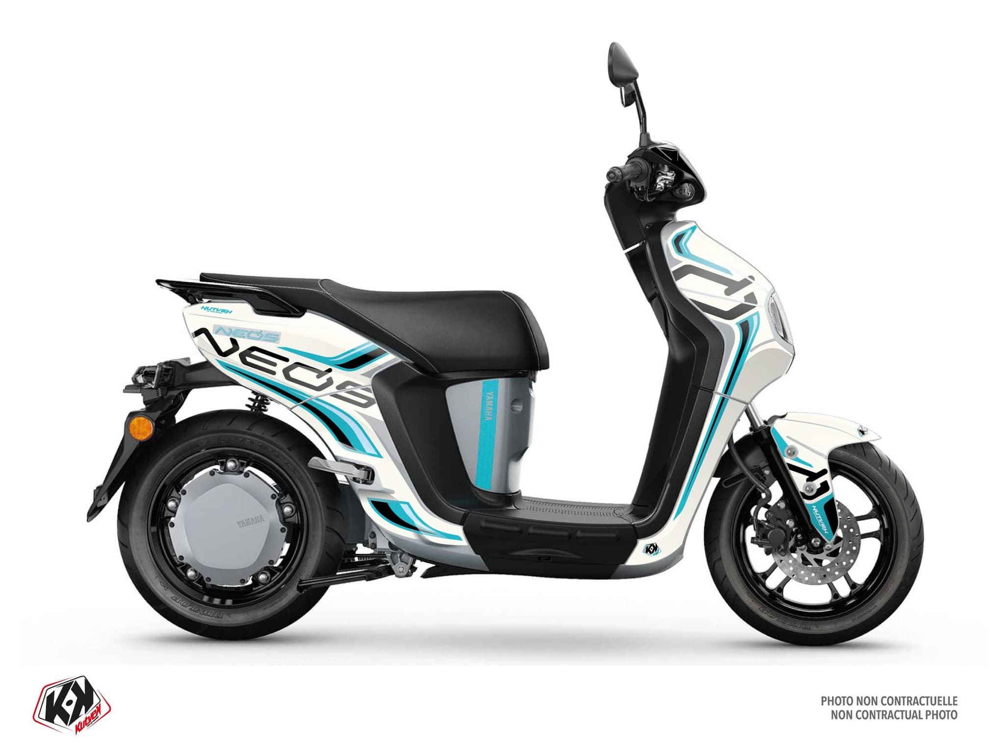 kit graphique scooter yamaha neos electrique dash blanc