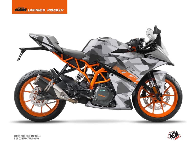 kit graphique moto ktm rc 125 delta gris-orange