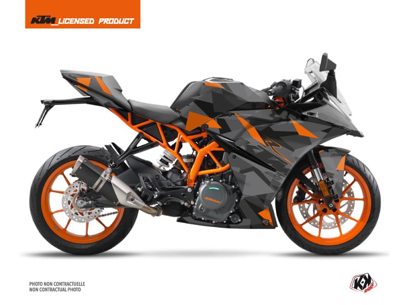 Kit graphique Moto Delta KTM 125 RC Noir Orange
