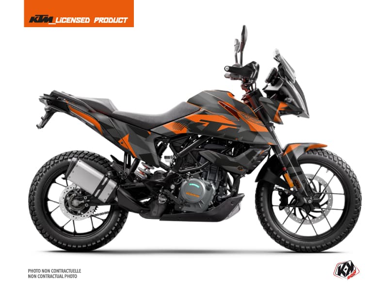 kit graphique moto ktm adventure 390 delta noir-orange