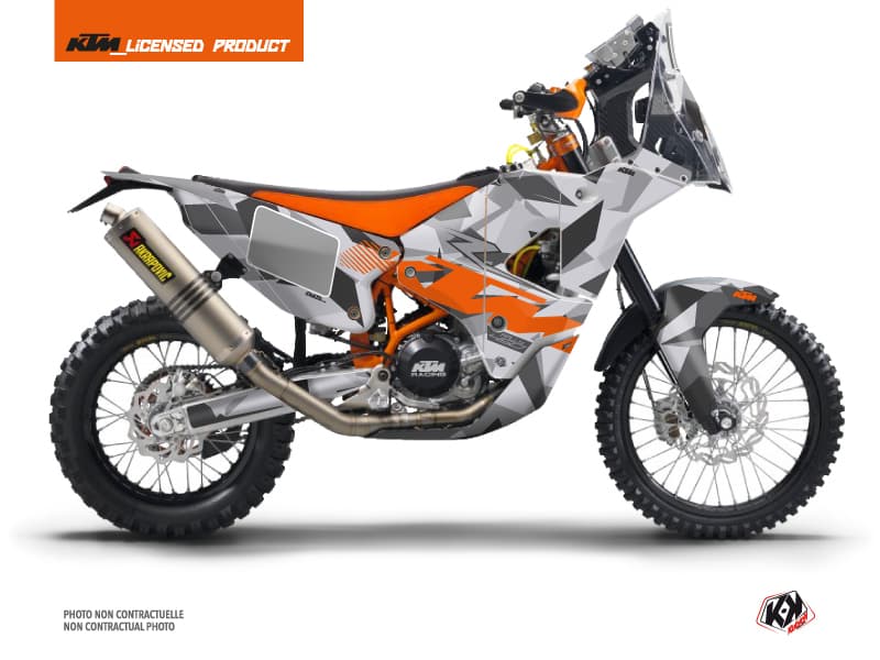 kit graphique motocross ktm rally 450 delta gris-orange