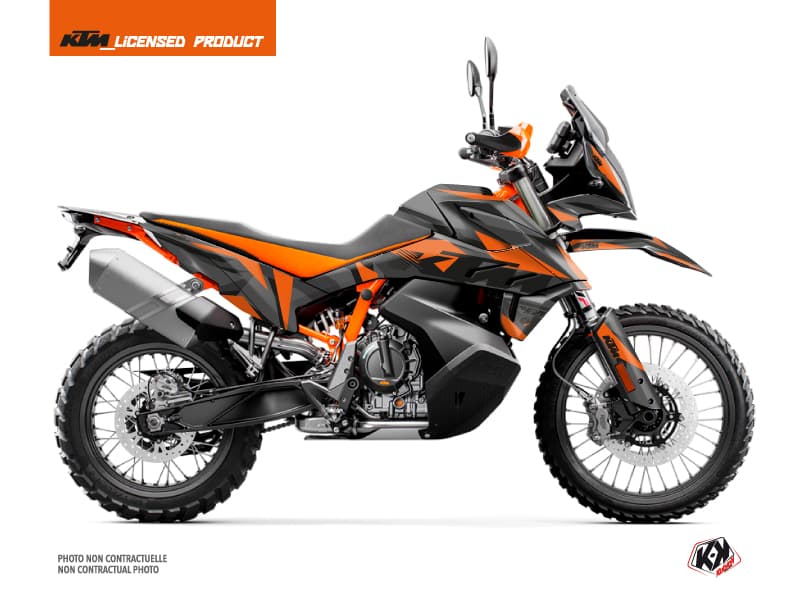 kit graphique moto ktm adventure 790 r delta noir-orange