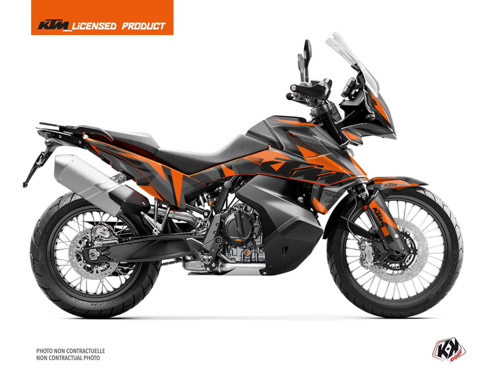 Kit Graphique Moto Delta KTM 890 Adventure Noir Orange