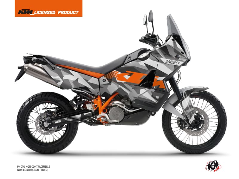 Kit Graphique Moto Delta KTM 990 Adventure Gris Orange
