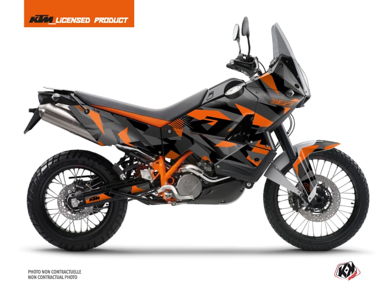 Kit Graphique Moto Delta KTM 990 Adventure Noir Orange