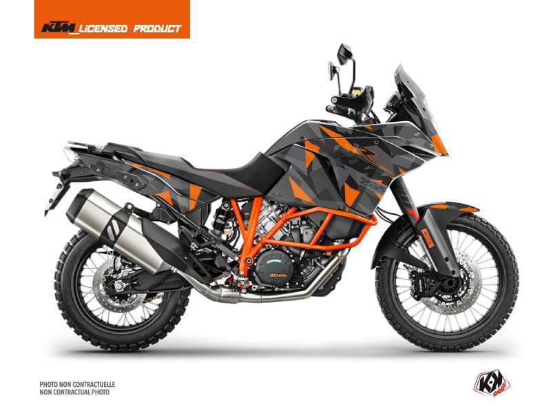 kit graphique moto ktm adventure 1090 r delta noir-orange
