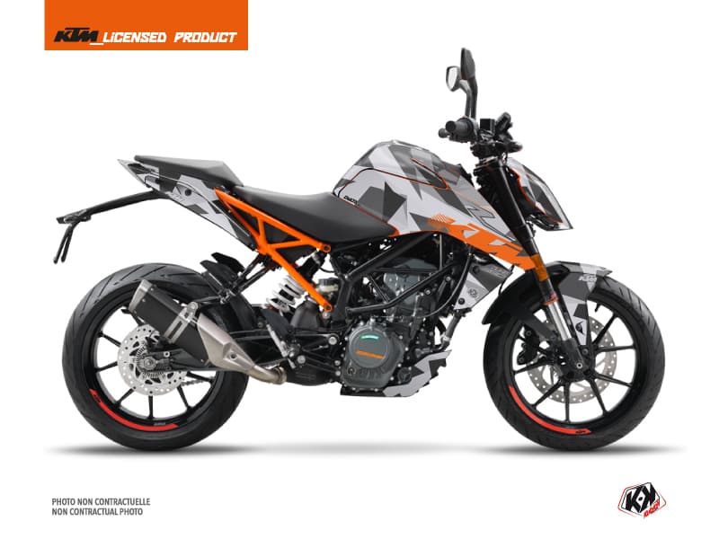 kit graphique moto ktm duke 390 delta gris-orange