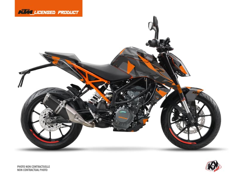 Kit graphique Moto Delta KTM Duke 390 Noir Orange