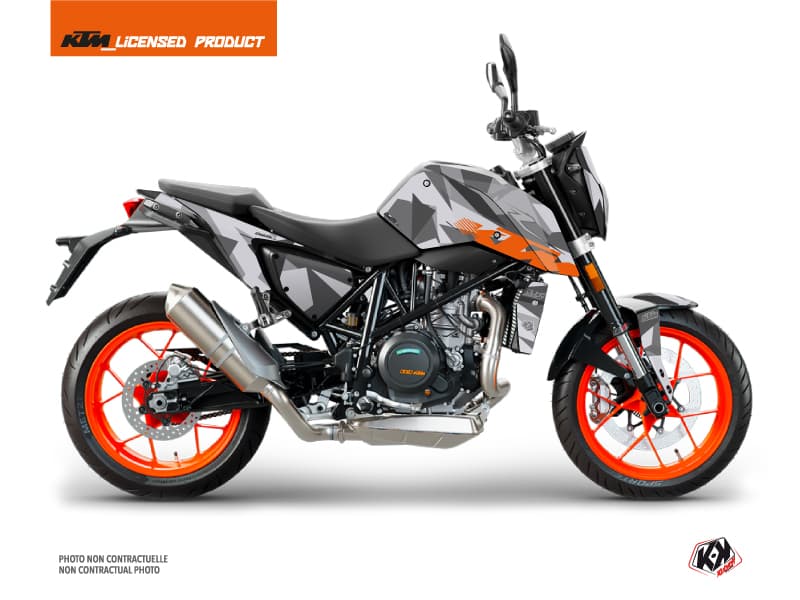 kit graphique moto ktm duke 690 r delta gris-orange