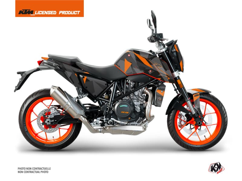 Kit graphique Moto Delta KTM Duke 690 R Noir Orange