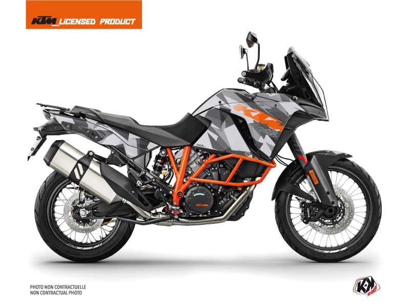kit graphique moto ktm super adventure 1290 r delta gris-orange
