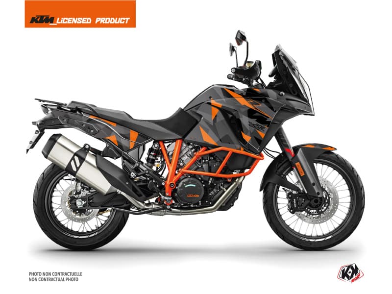 kit graphique moto ktm super adventure 1290 r delta noir-orange