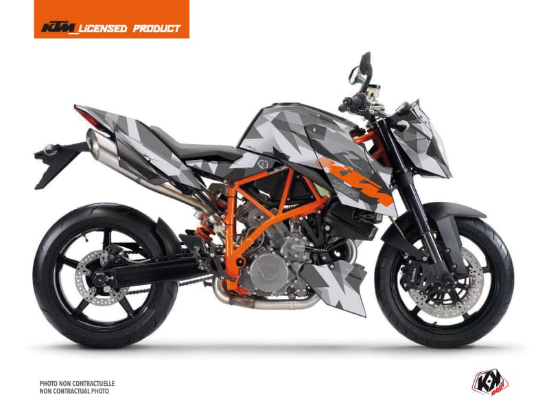 kit graphique moto ktm super duke 990 r delta gris-orange