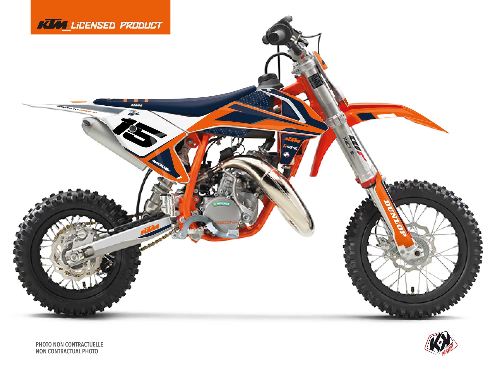deko-set moto-cross dna ktm 50 sx blau