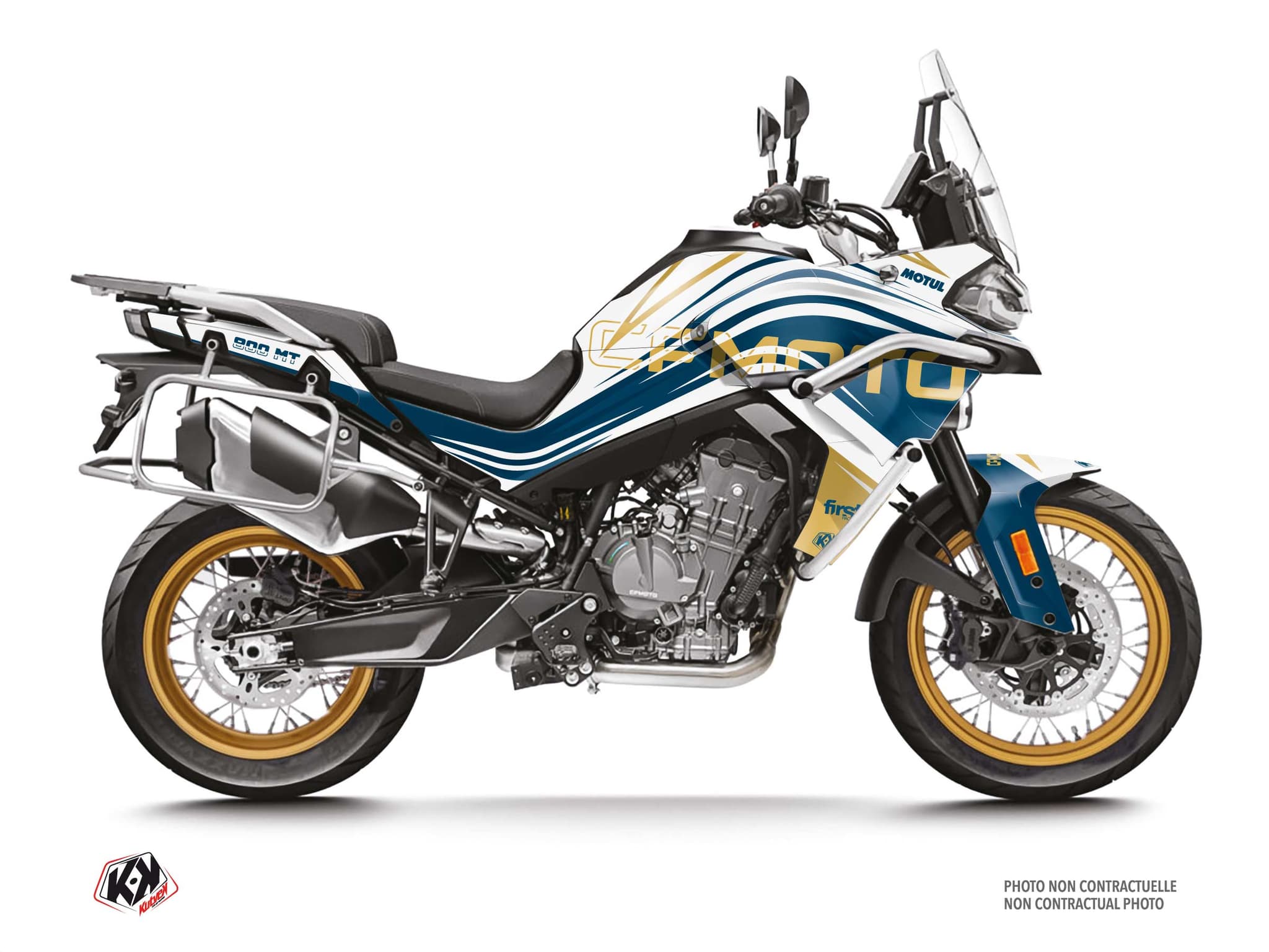 kit graphique moto cf moto mt 800 drift blanc-or