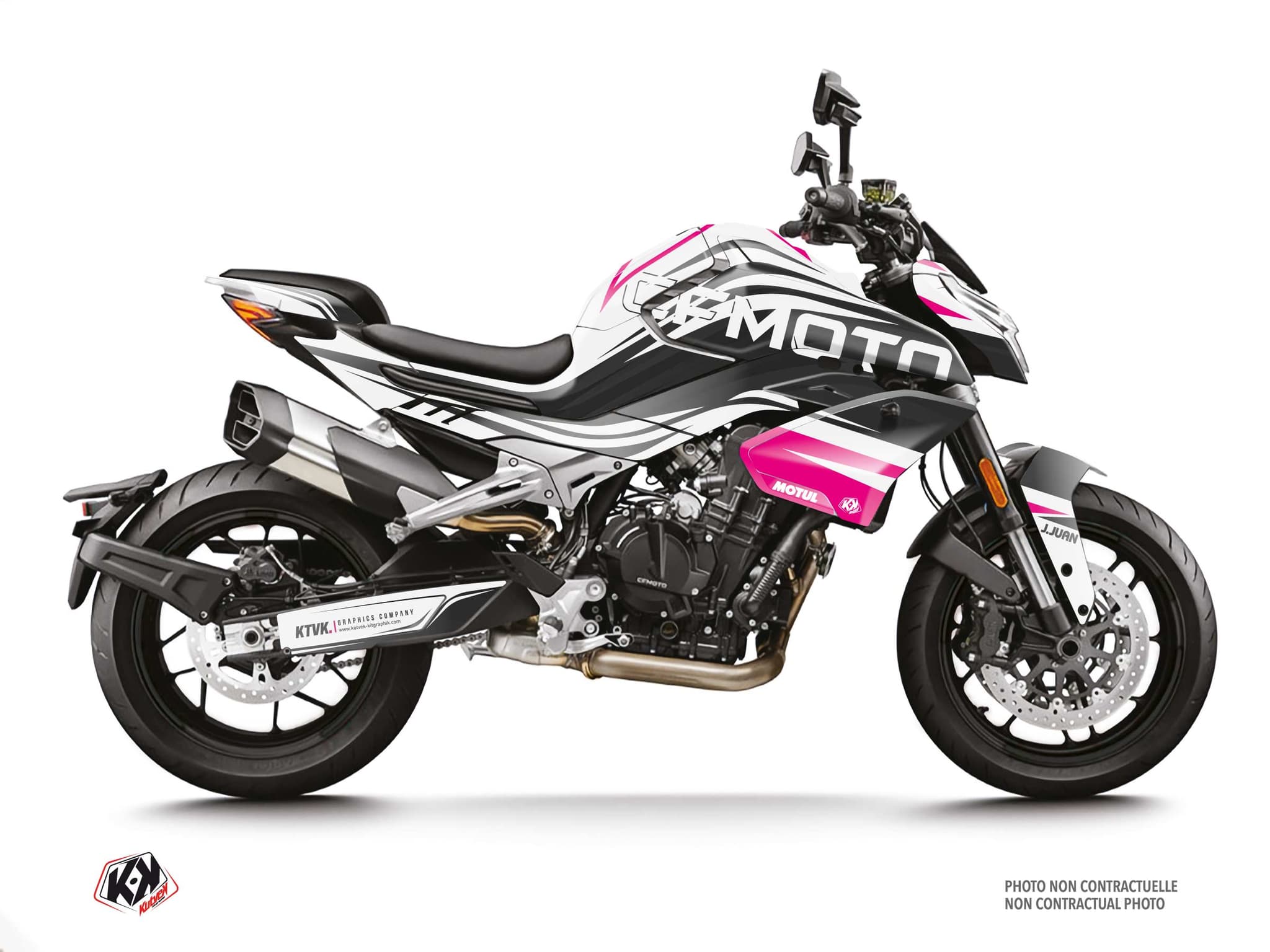 kit graphique moto cf moto nk 800 drift blanc-rose
