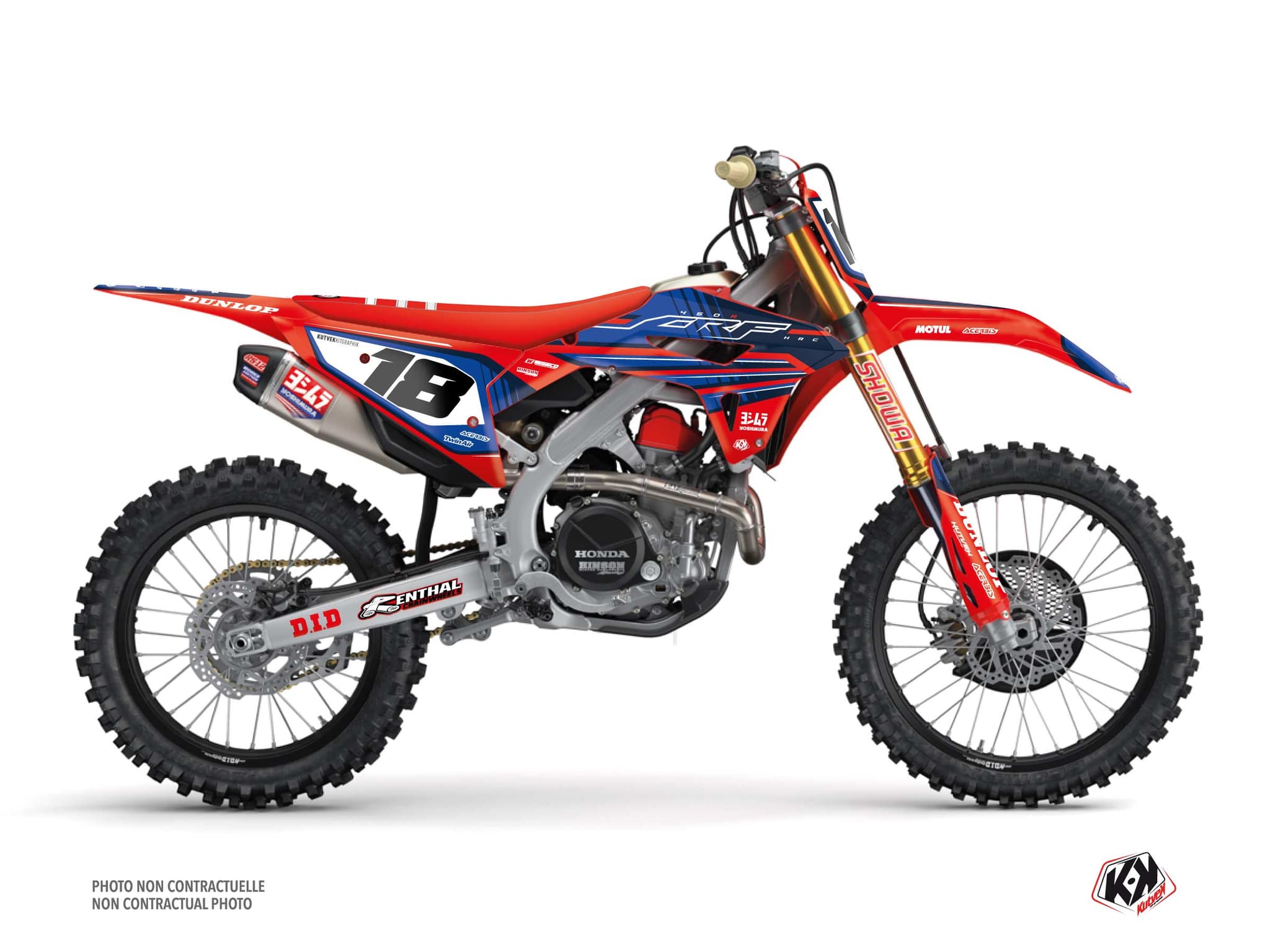 kit graphique motocross honda crf 450 r eagle bleu
