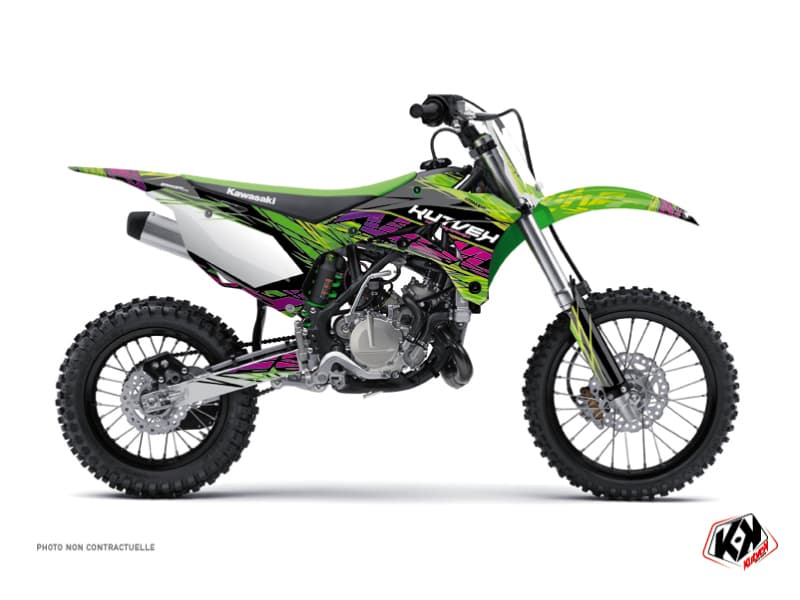 kit graphique motocross kawasaki klx 110 eraser vert