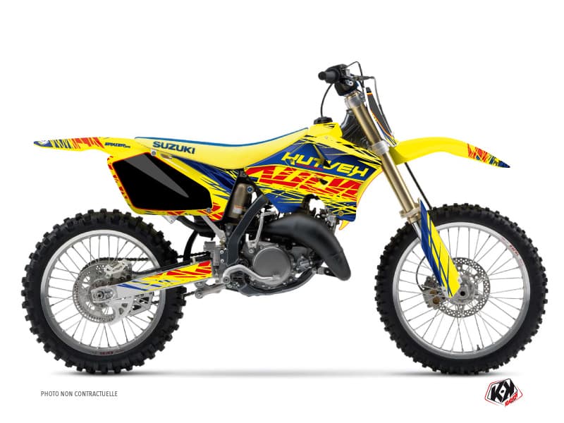 deko-set moto-cross eraser suzuki 250 rm blau gelb