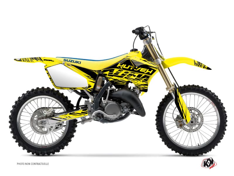 deko-set moto-cross eraser suzuki 250 rm gelb schwarz