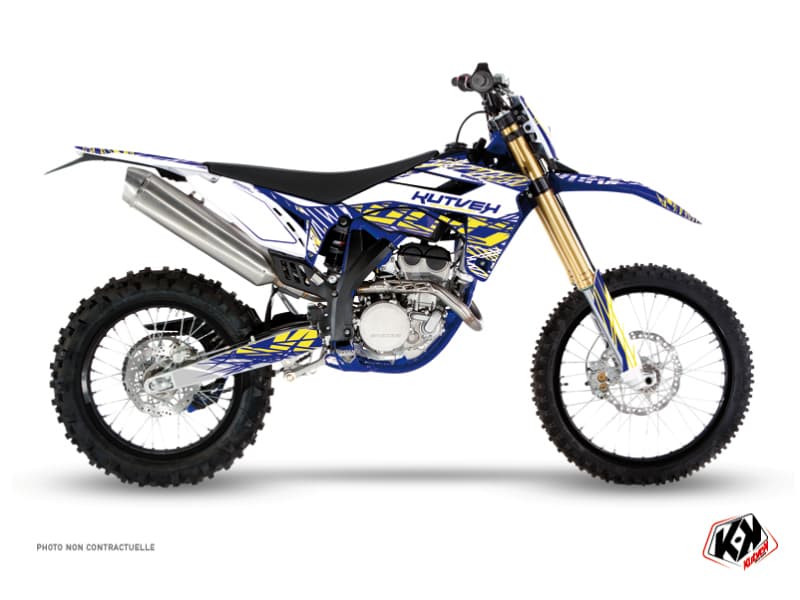 kit graphique motocross sherco sef 250 factory eraser blanc-jaune