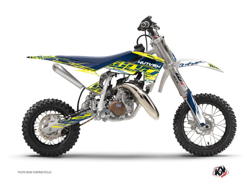 deko-set moto-cross eraser husqvarna tc 50 gelb blau