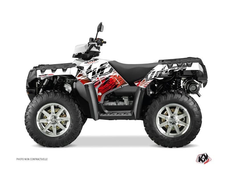 kit graphique quad polaris sportsman 1000 forest eraser rouge-blanc