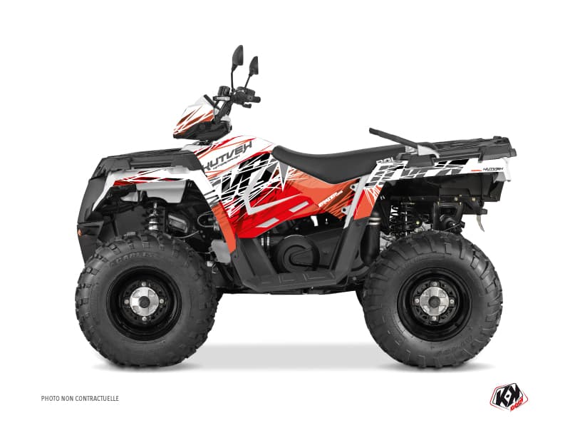 atv polaris sportsman 570 touring eraser red-white graphic kit