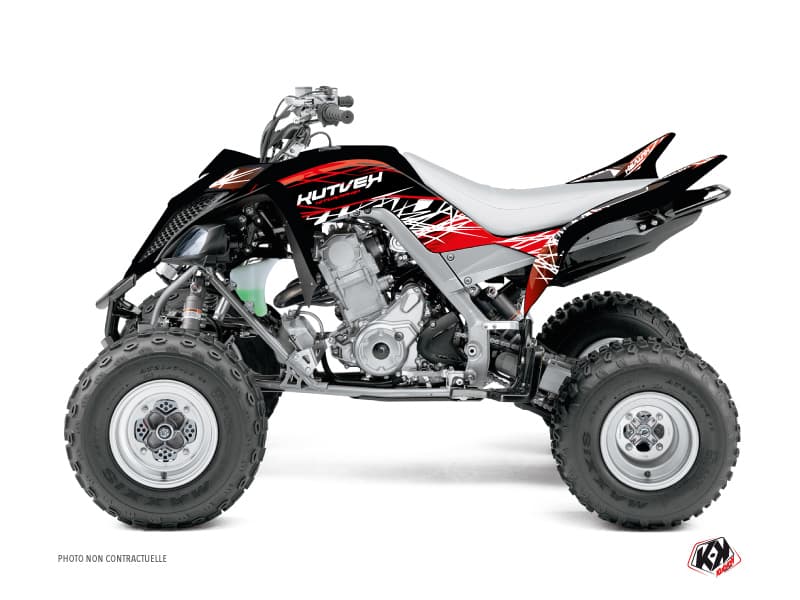 kit graphique quad yamaha raptor 660 eraser rouge-blanc