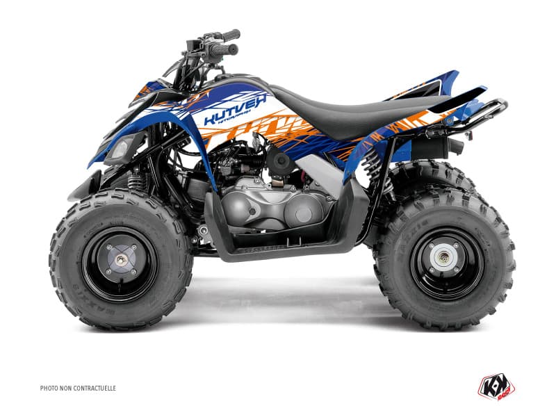 kit graphique quad yamaha raptor 90 eraser bleu-orange