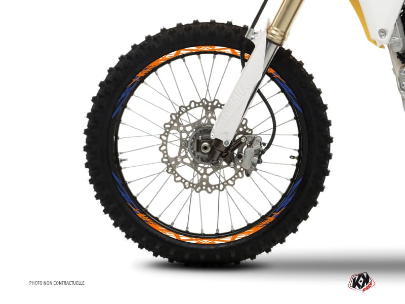 kit graphique tour de jantes motocross eraser bleu orange | Tour de Jantes | Kutvek