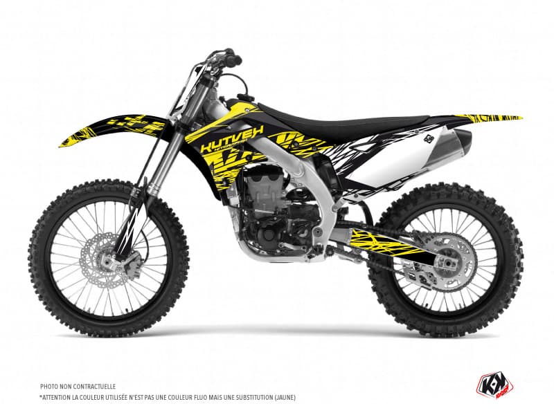 kit graphique motocross kawasaki kx 125 eraser fluo jaune