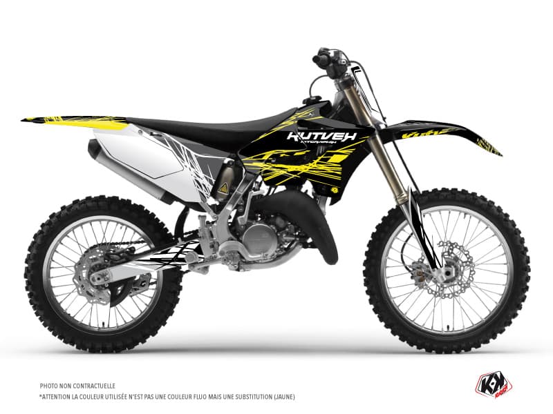 Yamaha 125 YZ Dirt Bike Eraser Fluo Graphic Kit Yellow | 125 YZ | Kutvek