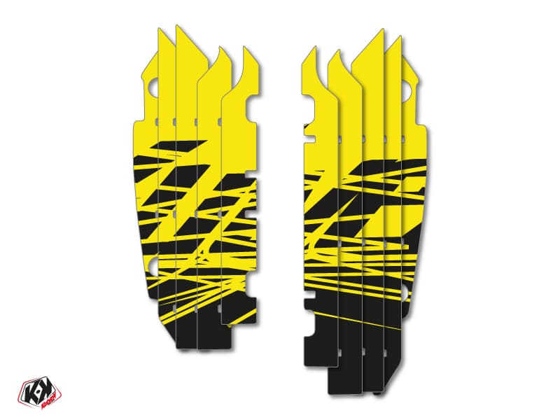 kit graphique grilles de radiateur eraser fluo kawasaki 250 kxf 2013-2016 jaune