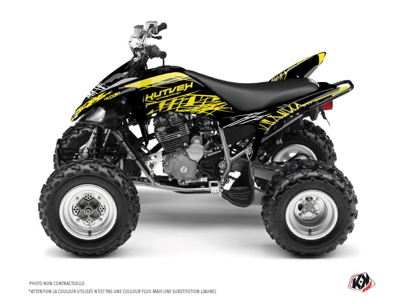 kit graphique quad yamaha raptor 250 eraser fluo jaune