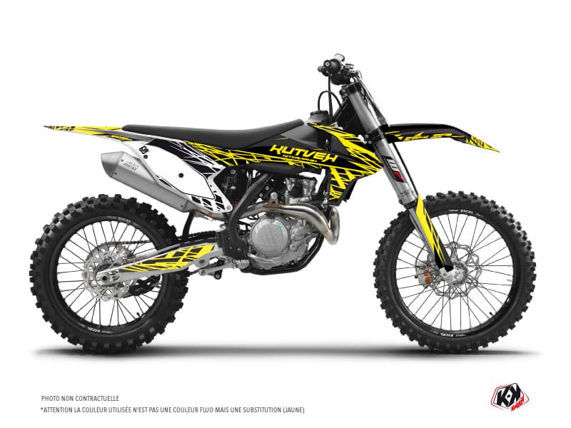 deko-set moto-cross eraser fluo ktm 250 sx gelb