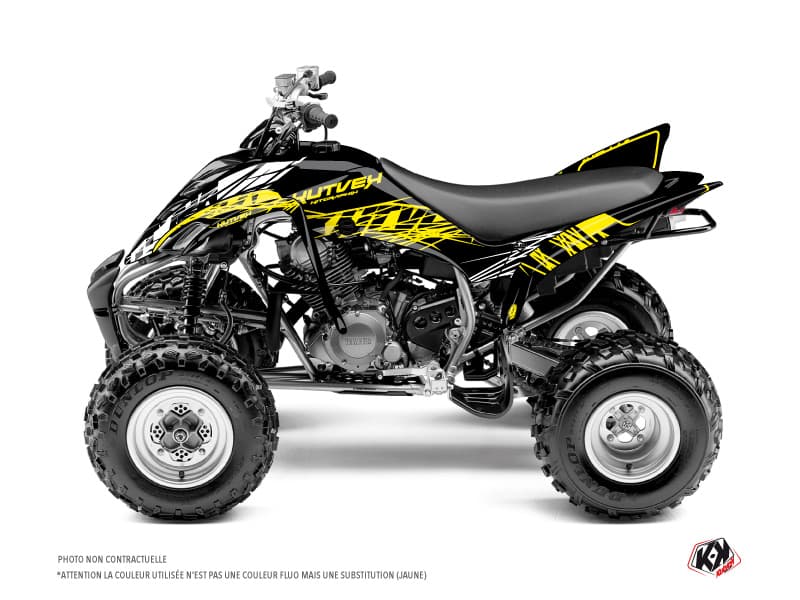 kit graphique quad yamaha raptor 350 eraser fluo jaune