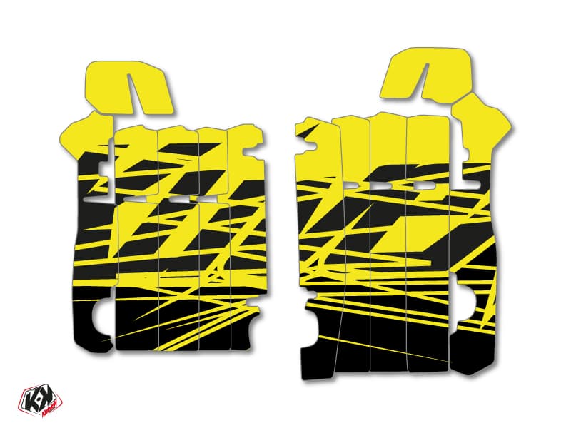 kit graphique grilles de radiateur eraser fluo honda 450 crf 2013-2016 jaune