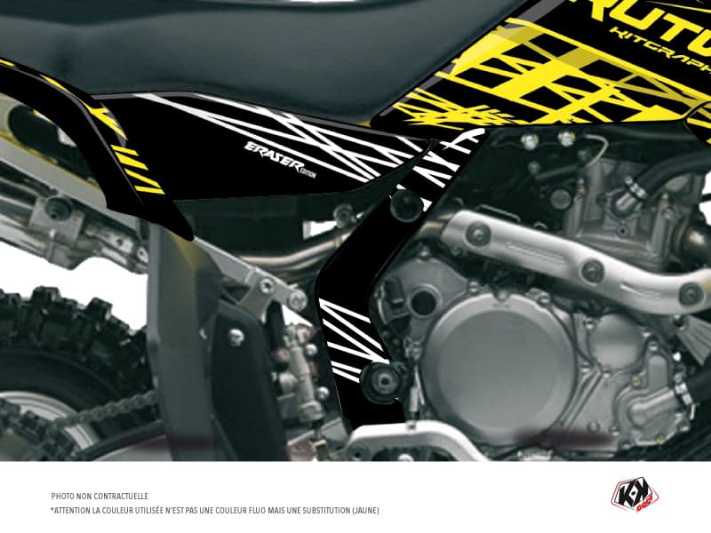 kit graphique protection de cadre quad eraser fluo suzuki 450 ltr jaune x3