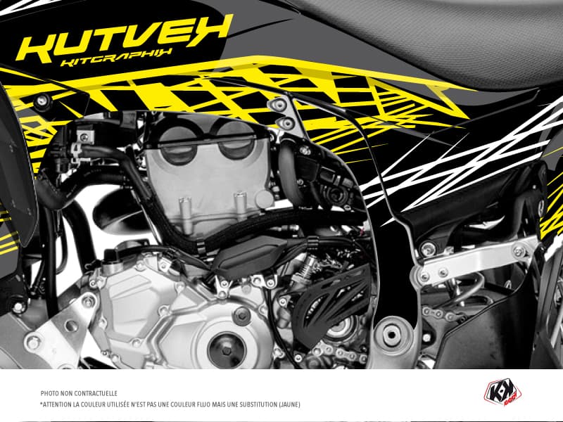 kit graphique protection de cadre quad eraser fluo yamaha 450 yfz-r 2014-2019 jaune x3