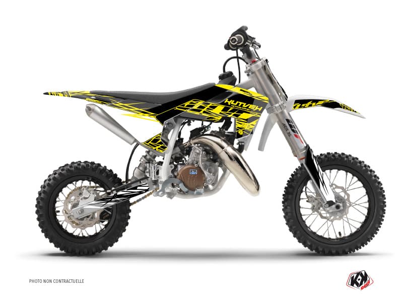deko-set moto-cross eraser fluo husqvarna tc 50 gelb
