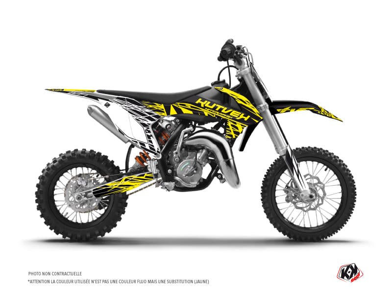 deko-set moto-cross ktm sx 50 eraser fluo gelb